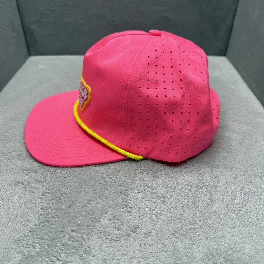 Noonan Golf Hot Pink Rope Snapback Hat Perforated Performance Cap Multicolor